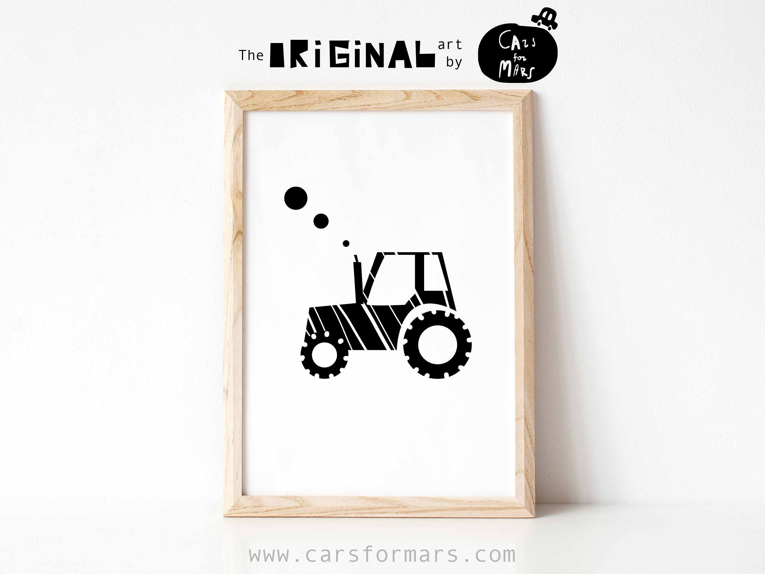 Tractor Print Black White Nursery Printable Minimalist - Etsy