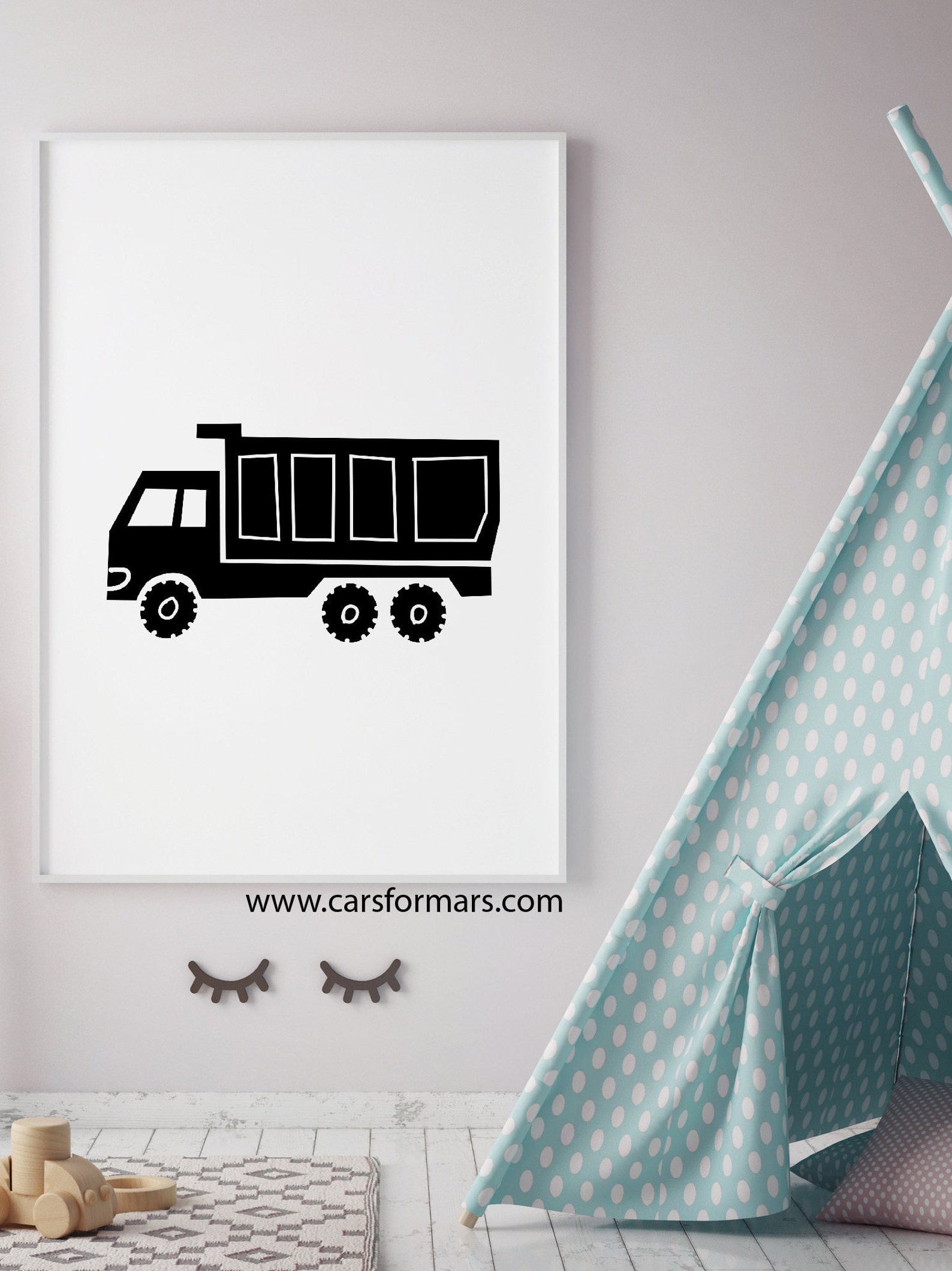 Dump Truck Print in Black and White for Kids Room Decor - Etsy