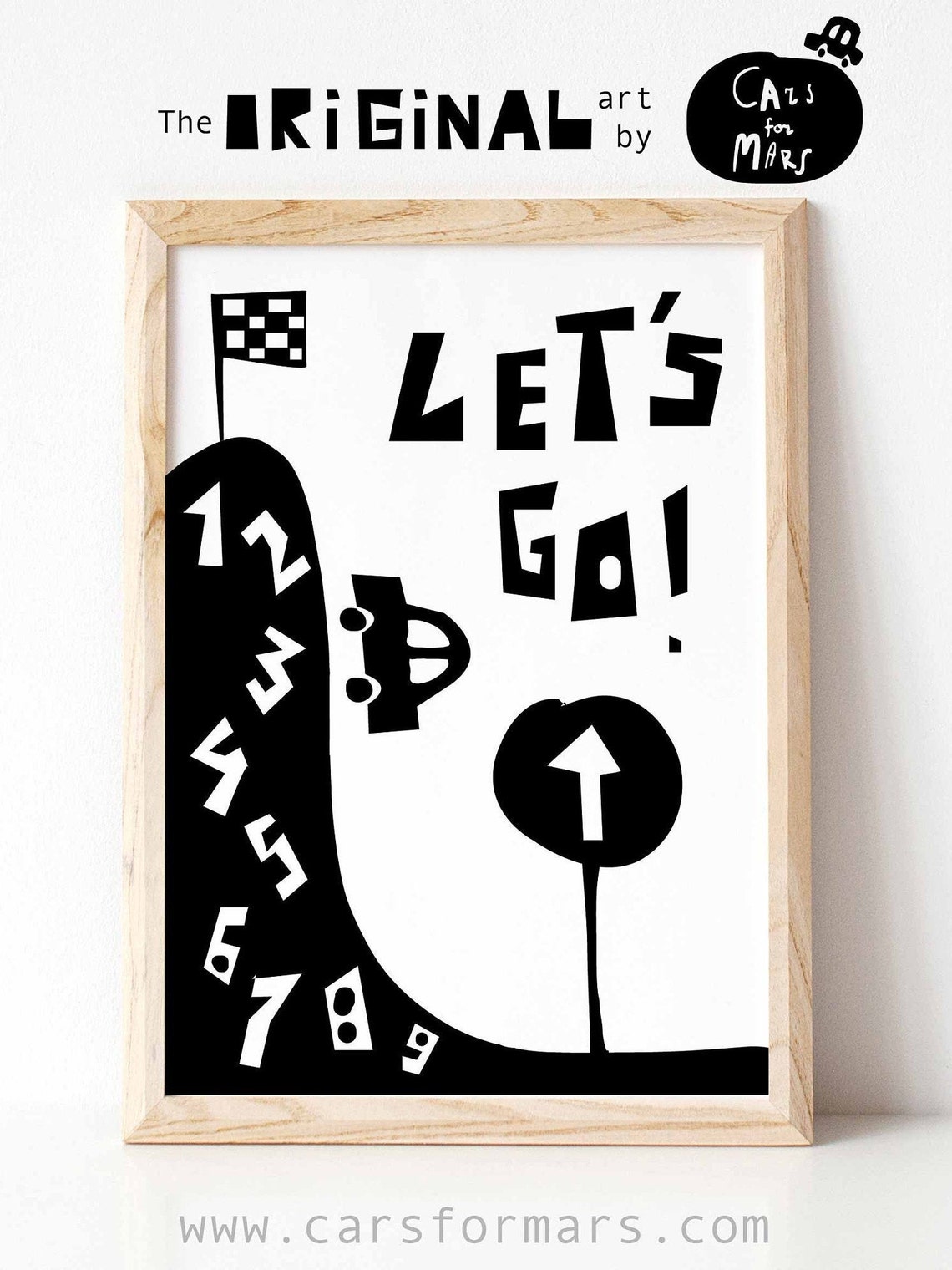 Race Car Print in Black and White Featuring Race Car and | Etsy