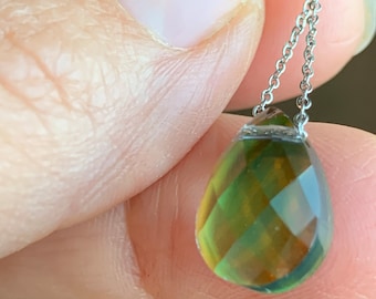Teardrop Mood Stone Necklace: Color Changing Pendant