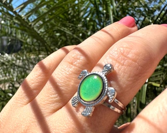 Mood Ring - Turtle Ring - Cute Animal Ring - Summer Jewelry