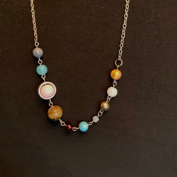 Solar System Necklace -  Planet Necklace - Space Necklace - Science Teacher Gift - Best Friend Birthday Gift