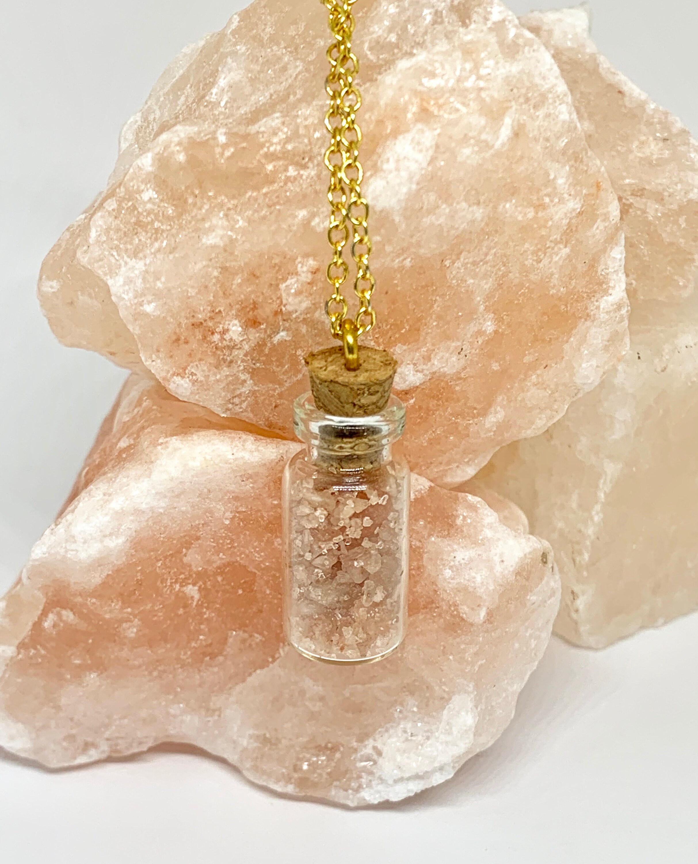 Himalayan Salt Necklace Pink Salt EMF Protection Jewelry Etsy