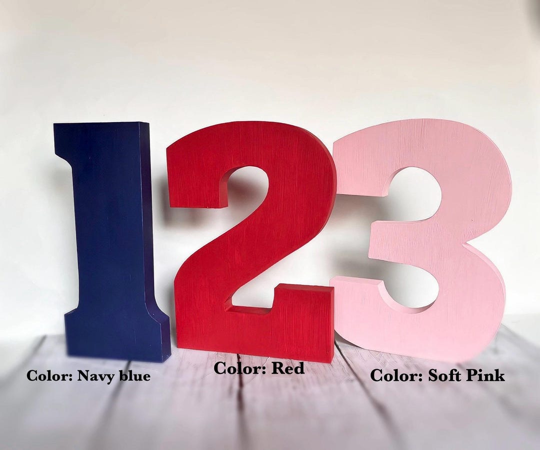 Chunky Numbers Chunky Painted Wooden Numbers: Photo Prop, Wall Decor - Etsy