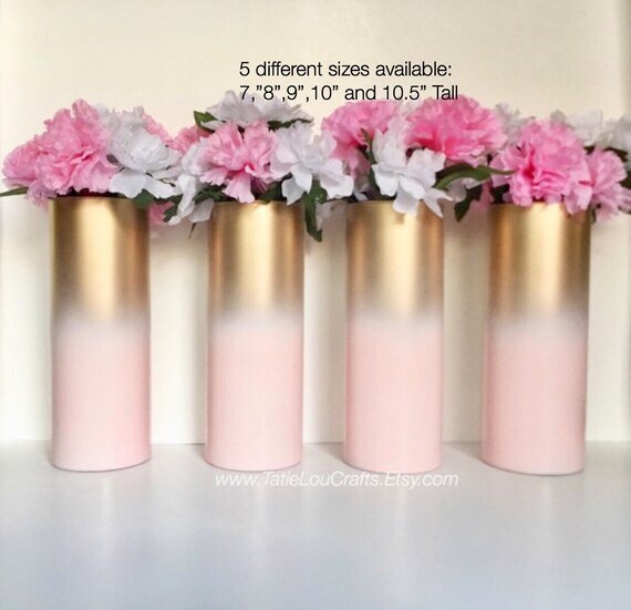 4 Ombre Vases Wedding Centerpieces Bridal Shower Etsy