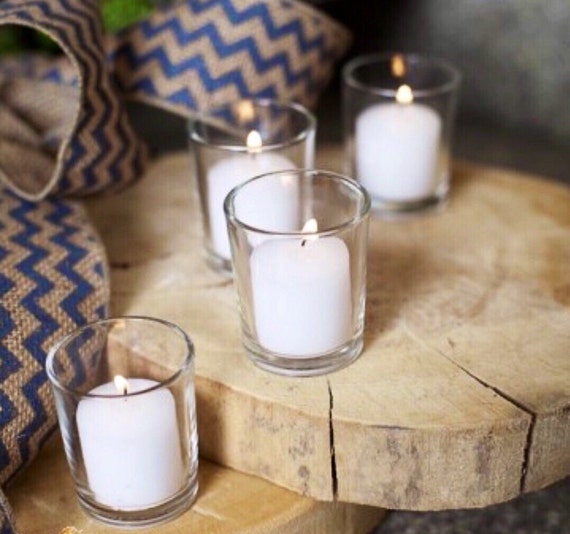 Set Of 12 Votive Holders With Candles Candle Holder Wedding Etsy