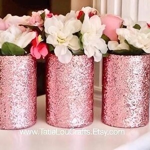 3 Glitter Vasen, Hochzeits-Mittelstücke, Geburtstags-Mittelstücke, Brautparty-Mittelstücke, Baby-Dusche-Mittelstücke, Bling-Vasen, Blumenvasen.