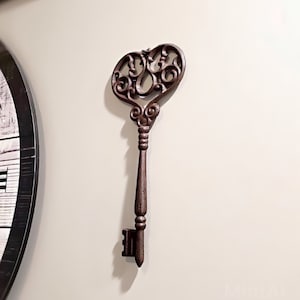 Large Iron Wall Skeleton Key, Decorative Skeleton Key, Key Decor, Rustic Key Decor, Antique Skeleton Key, Victorian Key, Rustic Skeleton Key