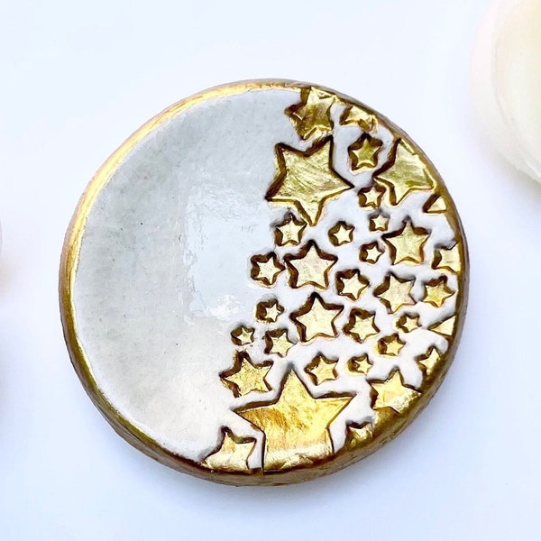 Trinket Ring Dish With Stars, Ring Bowl With Stars, Jewelry Dish, Housewarming Gifts, Star Gifts, Aesthetic, Friendship Gifts, Handmade.