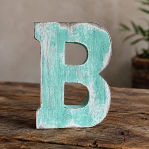 Distressed Wood Letter: Rustic Farmhouse Decor, Wall or Shelf Initial, Wall Farmhouse Decor, Wall Decor, Decorative Letters.