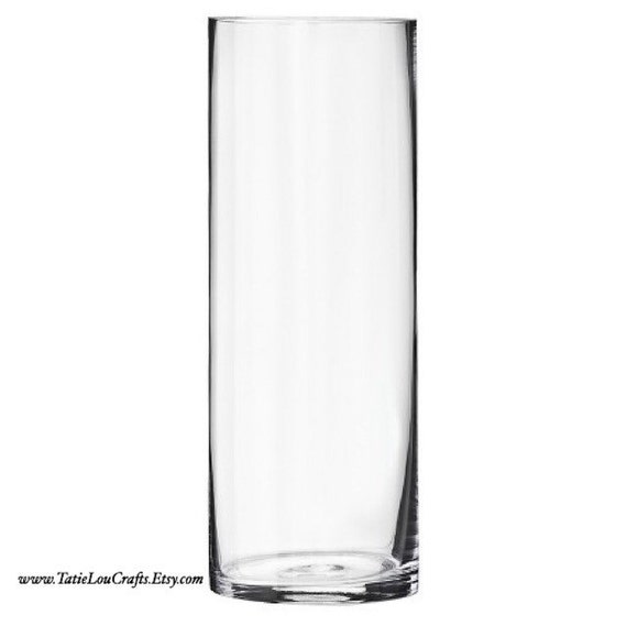 10 Tall Glass Cylinder Vase Candle Holder Flower Vase Etsy