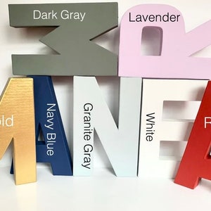 8 inch Freestanding Letters, Birthday Letters, Kitchen Decor, Paper Mache Painted Letters, Standing Letters, Shelf Letters, Wedding Letters.