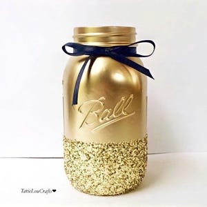 Quart Gold Mason Jar,Birthday Centerpiece,Wedding Centerpiece, Gold Dipped Jar,Baptism Mason Jars,Bridal Shower Centerpieces.