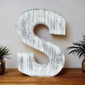 Distressed Wood Letter: Rustic Farmhouse Decor, Wall or Shelf Initial, Wall Farmhouse Decor, Wall Decor, Decorative Letters, Shabby Chic.