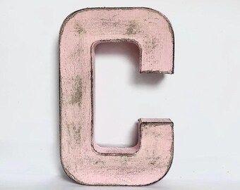 Distressed Paper Mache Letter or Number: 8 inch Wedding Home Decor