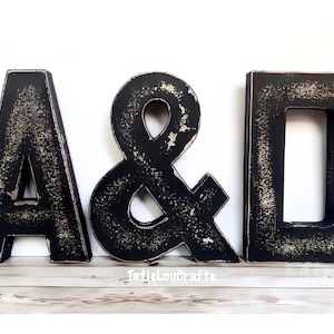 8 inch Distressed Letters And Numbers Wedding Letters, Home Decor, Paper Mache Letters, Birthday Letters, Birthday Props, Standing Letters.