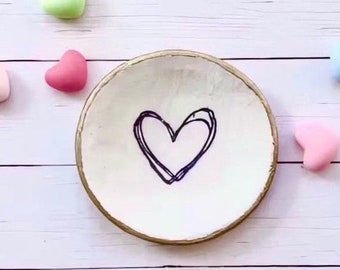 Heart Ring Dish, Heart Ring Bowl, Handmade, Heart Trinket Dish, Wedding Ring Dish, Jewelry Storage, Trinket Dish Gifts, Gifts