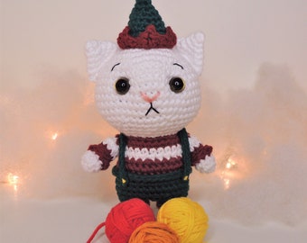 Christmas Elf Cat Crochet Pattern Amigurumi PDF