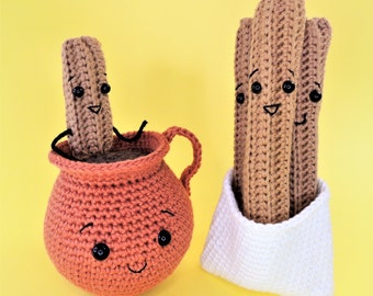 Churros and Hot Chocolate Crochet Pattern Amigurumi PDF