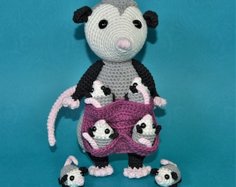 Opossum With Babies Crochet Pattern Amigurumi PDF