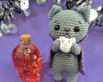 Vampire Cat Halloween Crochet Pattern Amigurumi PDF