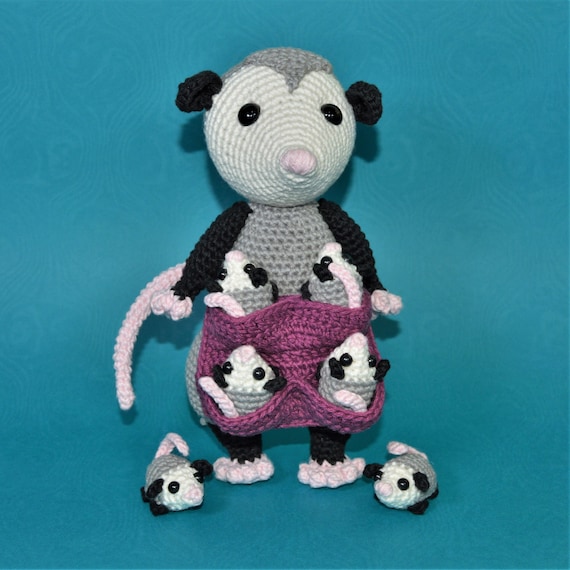 Opossum With Babies Crochet Pattern Amigurumi PDF
