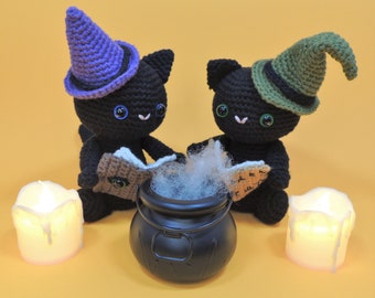 Witch Cat Halloween Crochet Pattern Amigurumi PDF