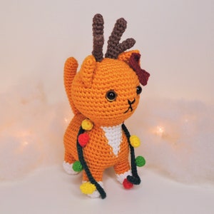 Reindeer Cat Christmas Crochet Pattern Amigurumi PDF