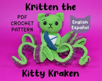 Kitty Kraken Crochet Pattern by Floofs and Things, Octopus Cat Amigurumi Pattern