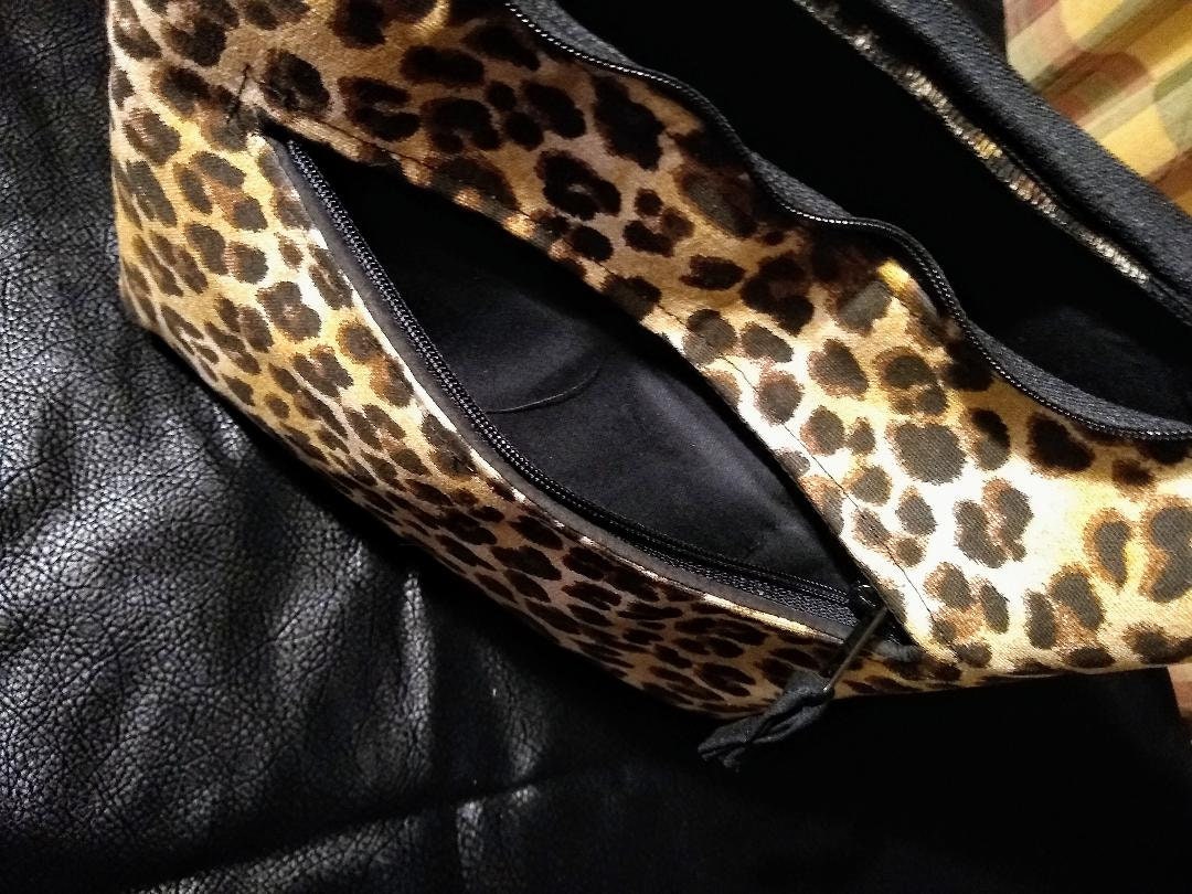 Two strap shoulder purse leopard print makeup pouch included Etsy