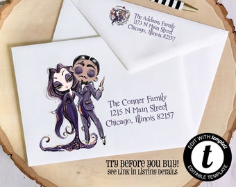 Editable Halloween Envelope Template for Templett.com | Creepy Valentines