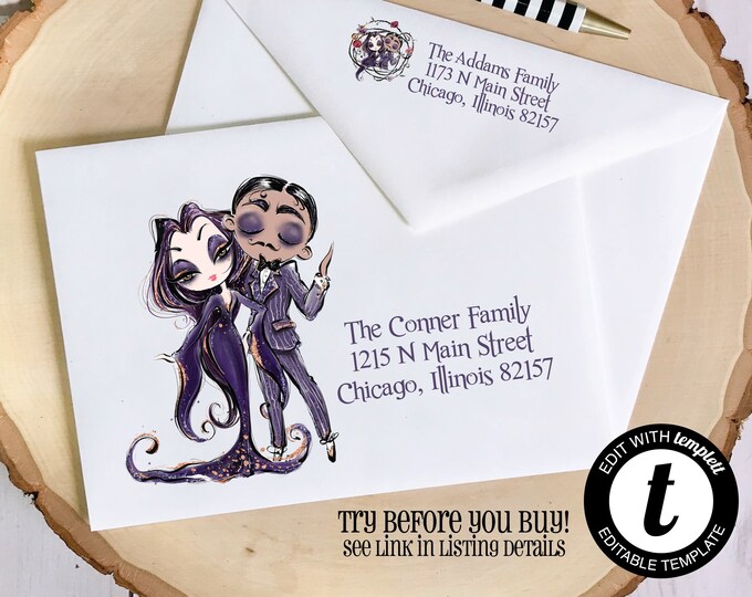 Editable Halloween Envelope Template for Templett.com | Creepy Valentines