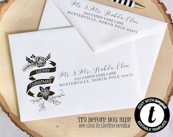 EDITABLE Christmas ENVELOPE Template, Templett, Christmas Envelope ADDRESSING, Christmas,Recipient Addressing, Envelope Addressing