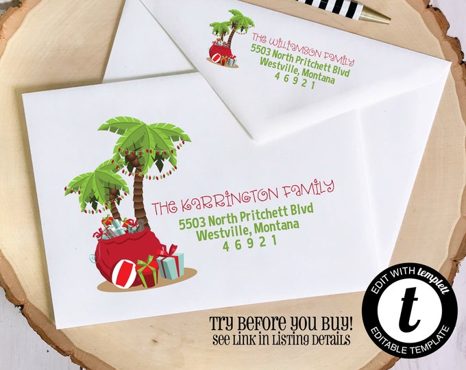 EDITABLE Christmas ENVELOPE Template, Templett, Christmas Envelope ADDRESSING,Christmas,Recipient Addressing,Envelope Addressing