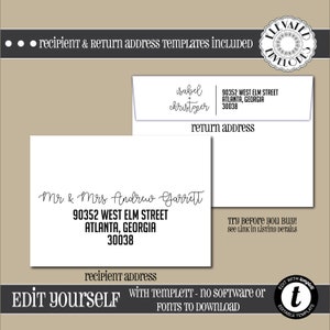 EDITABLE ENVELOPE Template, Templett, Envelope ADDRESSING, Everyday, Recipient, Template, Return Address, Elegant, Calligraphy, Envelope
