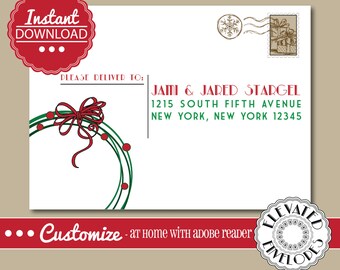 editable christmas envelope templatechristmas envelope