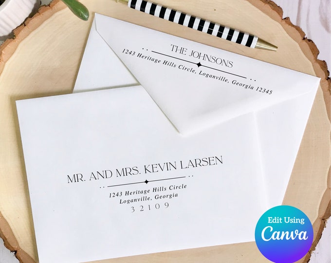 Editable Wedding Envelope Template | Canva Envelope Template | DIY Envelopes | Printable Envelope | Envelope Addressing | Digital Download