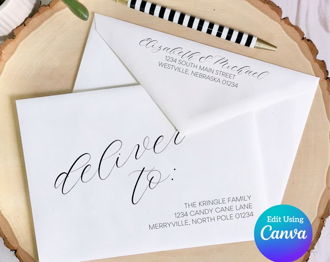 Editable Wedding Envelope Template | Canva Envelope Template | DIY Envelopes | Printable Envelope | Envelope Addressing | Digital Download
