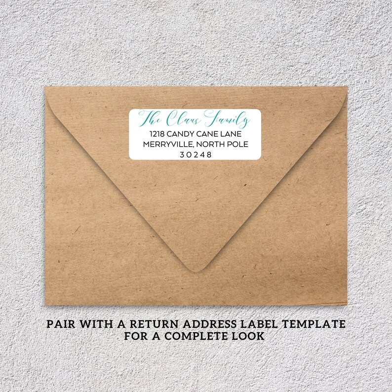 EDITABLE Christmas ADDRESS LABEL Template Envelope Addressing Christmas ...