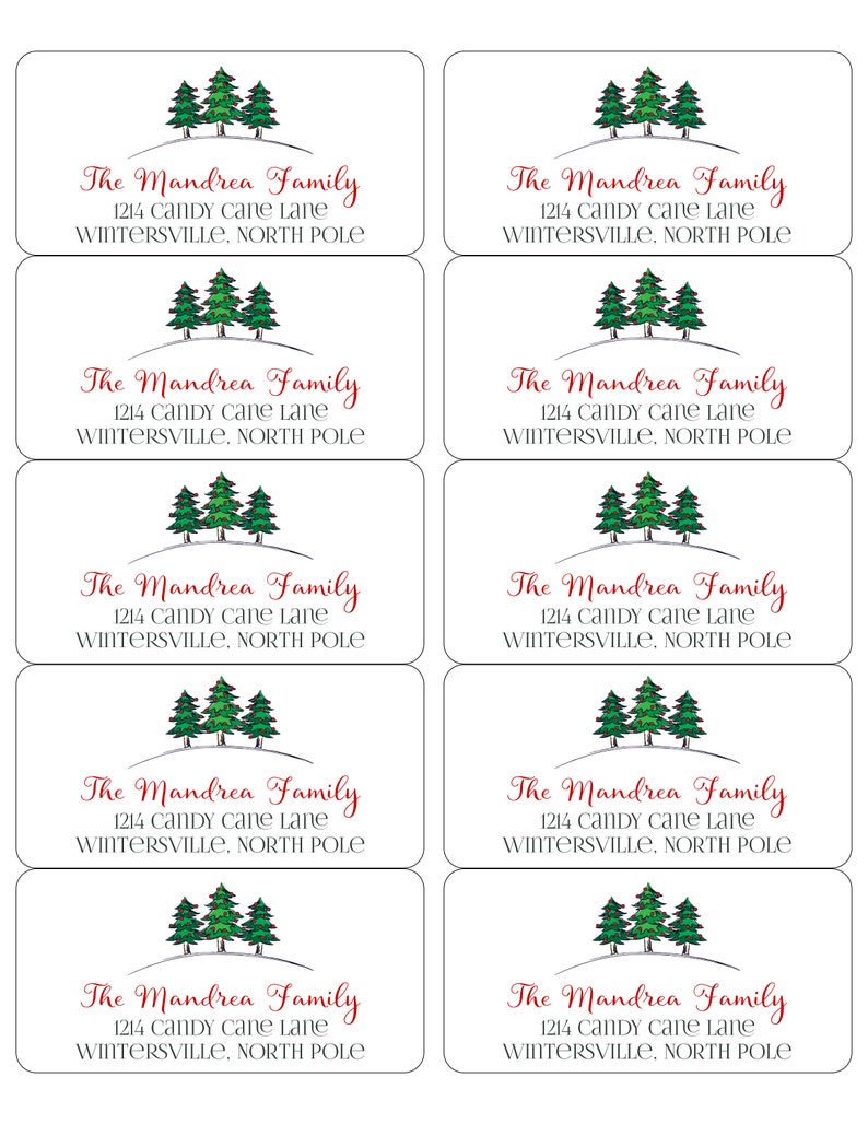 EDITABLE Christmas ADDRESS LABEL Template Envelope Addressing EDITABLE Christmas ADDRESS LABEL Template Envelope Addressing