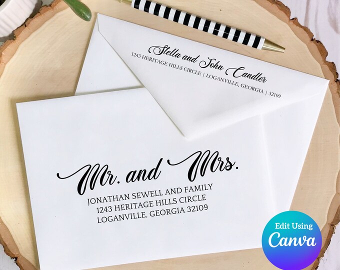 Editable Wedding Envelope Template | Canva Envelope Template | DIY Envelopes | Printable Envelope | Envelope Addressing | Digital Download