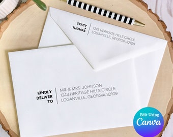 Editable Wedding Envelope Template | Canva Envelope Template | DIY Envelopes | Printable Envelope | Envelope Addressing | Digital Download