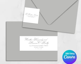 Printable Wrap Around Address Label Template for Canva | Elegant #30