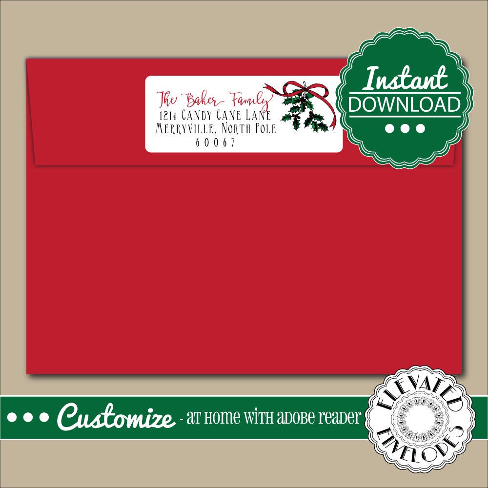 EDITABLE Return ADDRESS LABEL Template envelope Addressing christmas editable-return-address-label-template-envelope-addressing-christmas