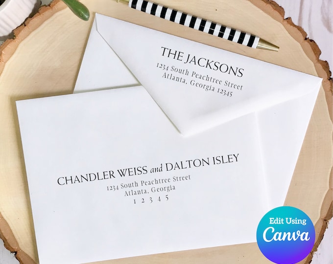 Editable Wedding Envelope Template | Canva Envelope Template | DIY Envelopes | Printable Envelope | Envelope Addressing | Digital Download