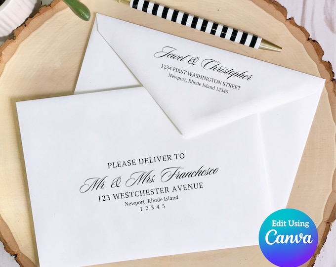Editable Wedding Envelope Template | Canva Envelope Template | DIY Envelopes | Printable Envelope | Envelope Addressing | Digital Download