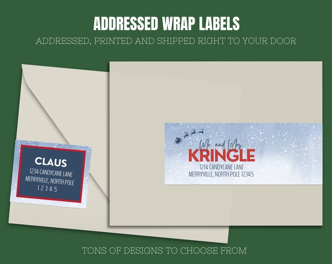 Printed 7"x2" Wrap Address Labels | Addressed, Printed and Shipped To You