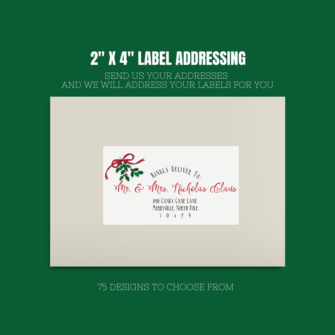 2 X 4 LABEL ADDRESSING Recipient Addressing Add on to Be Purchased With