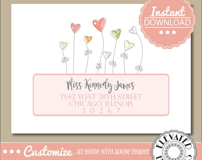EDITABLE Valentine's Day ENVELOPE Template,Valentine Envelope ADDRESSING,Hearts,Recipient Addressing,Envelope Addressing,Instant Download