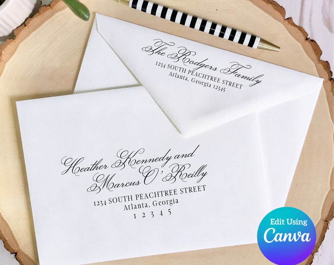 Editable Wedding Envelope Template | Canva Envelope Template | DIY Envelopes | Printable Envelope | Envelope Addressing | Digital Download